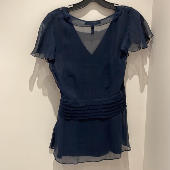 Navy chiffon top by BCBG MaxAzria - Picture 2 of 2